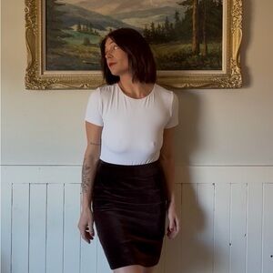 Vintage velvet midi skirt || Elegant Brown Velvet Skirt